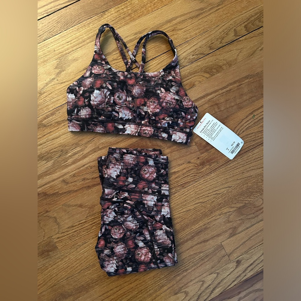 Lululemon fast and free Legging Floral Print Sz 4